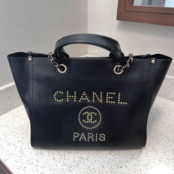 #113 - Chanel Deauville Tote Studded Caviar! - Picture 3 of 16